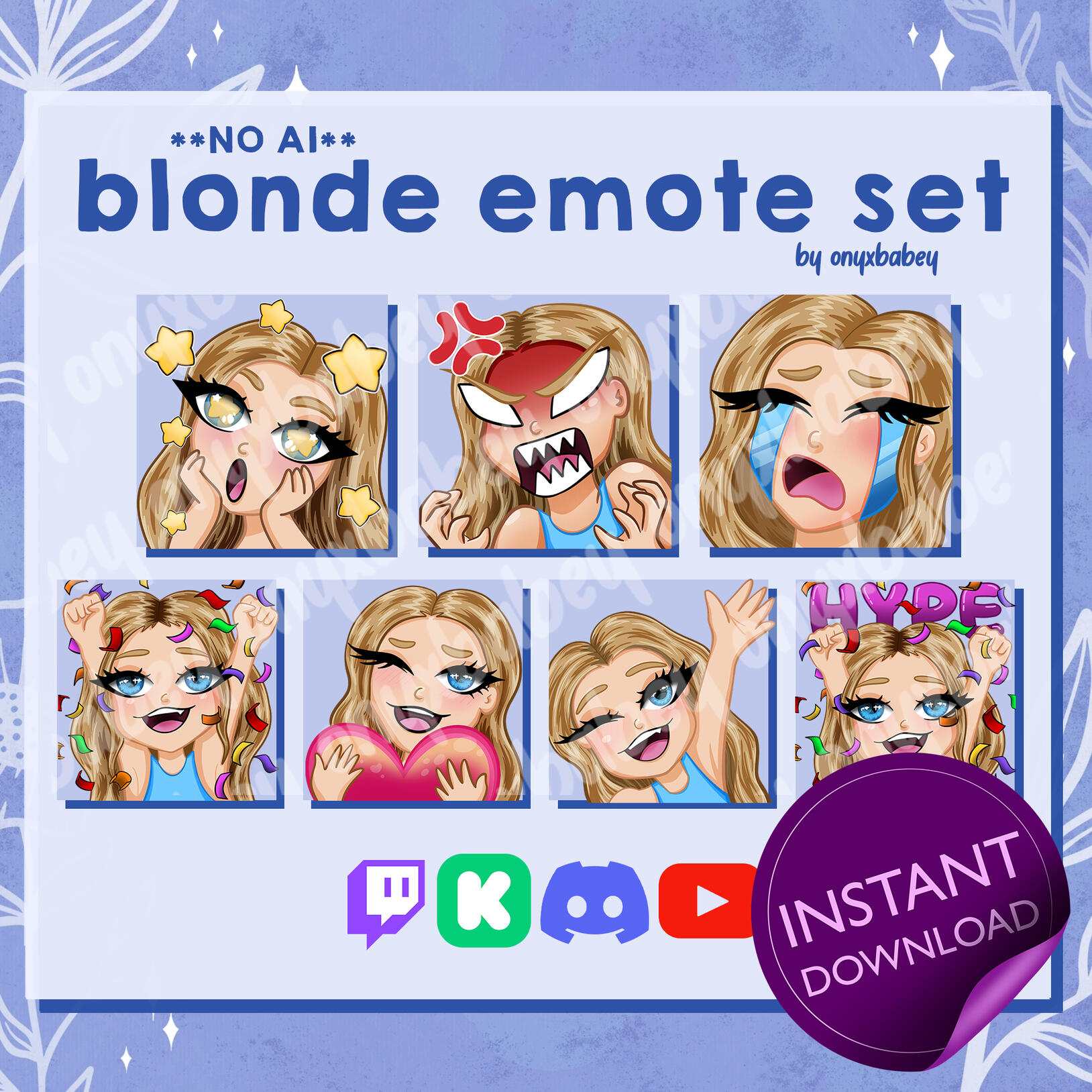 Blonde Girl Emote Set Blonde Girl Emote Set